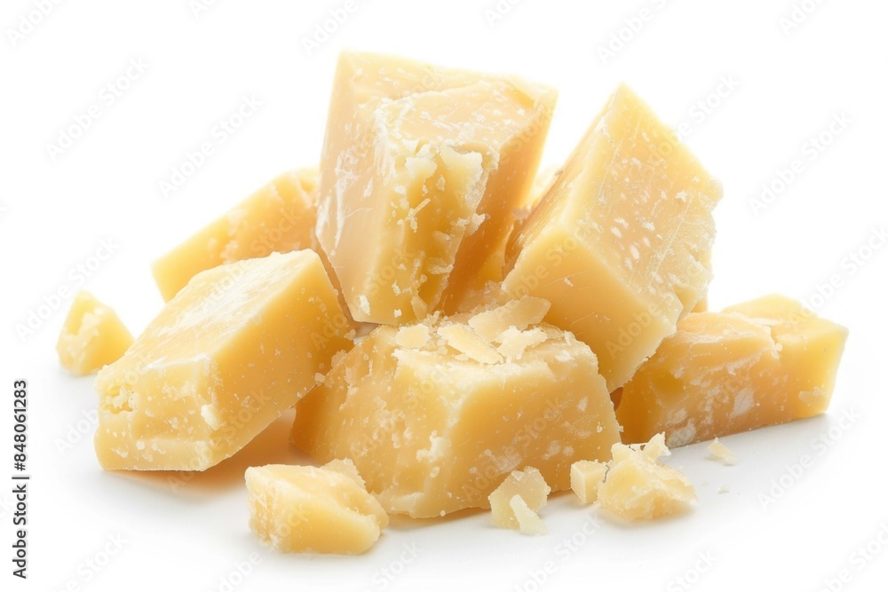 A creative arrangement of cheese slices stacked on top of each other A creative arrangement of cheese slices stacked on top of each other