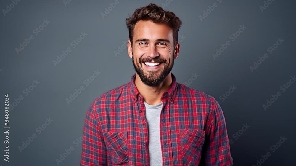Obraz premium Smiling young bearded