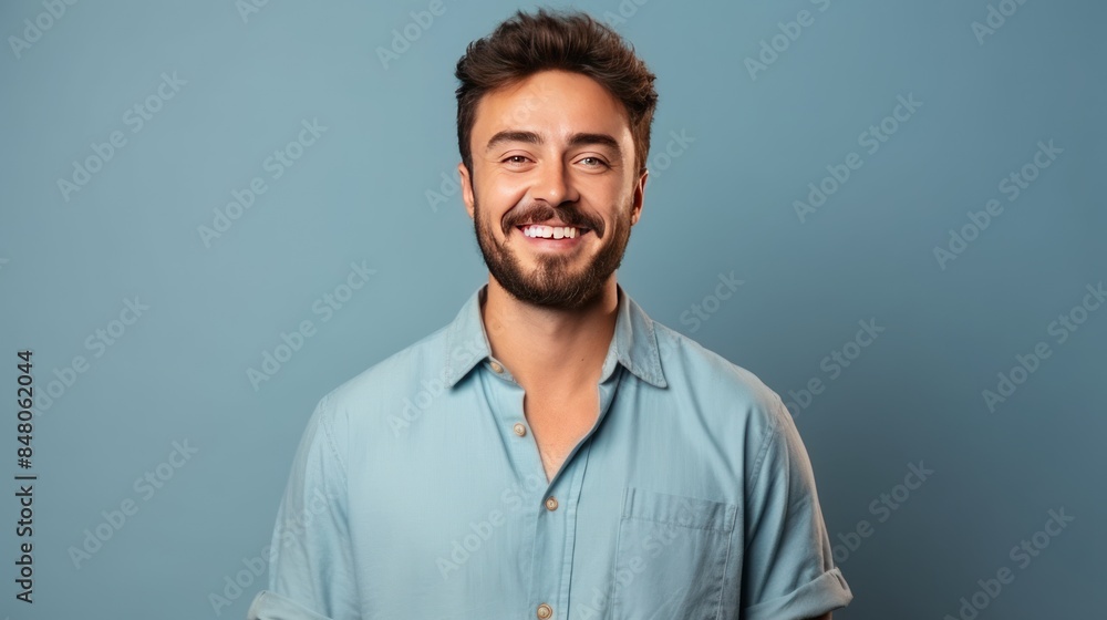 Smiling young bearded Smiling young bearded