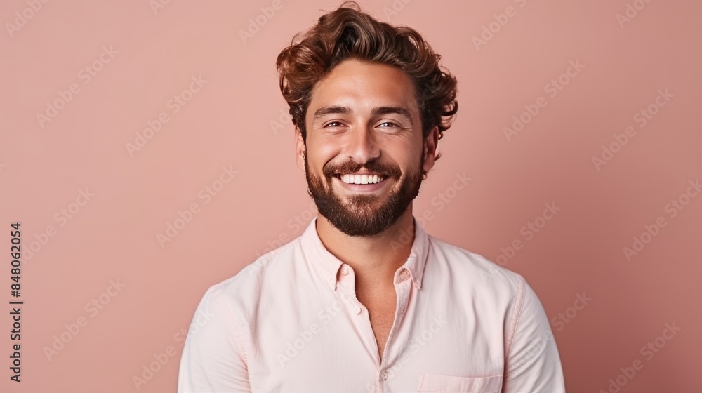 Obraz premium Smiling young bearded