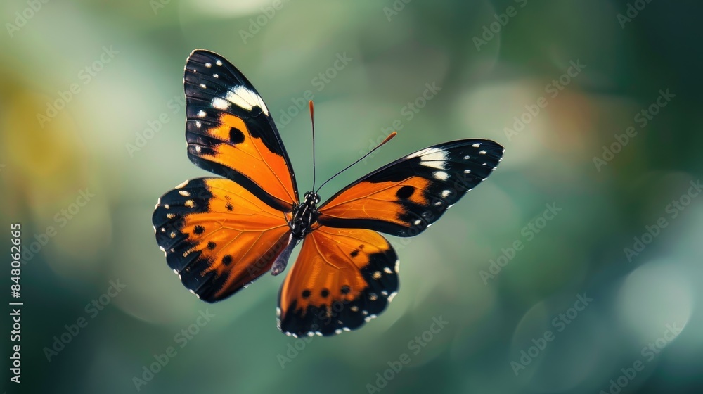 Beautiful large butterfly flying gracefully Beautiful large butterfly flying gracefully