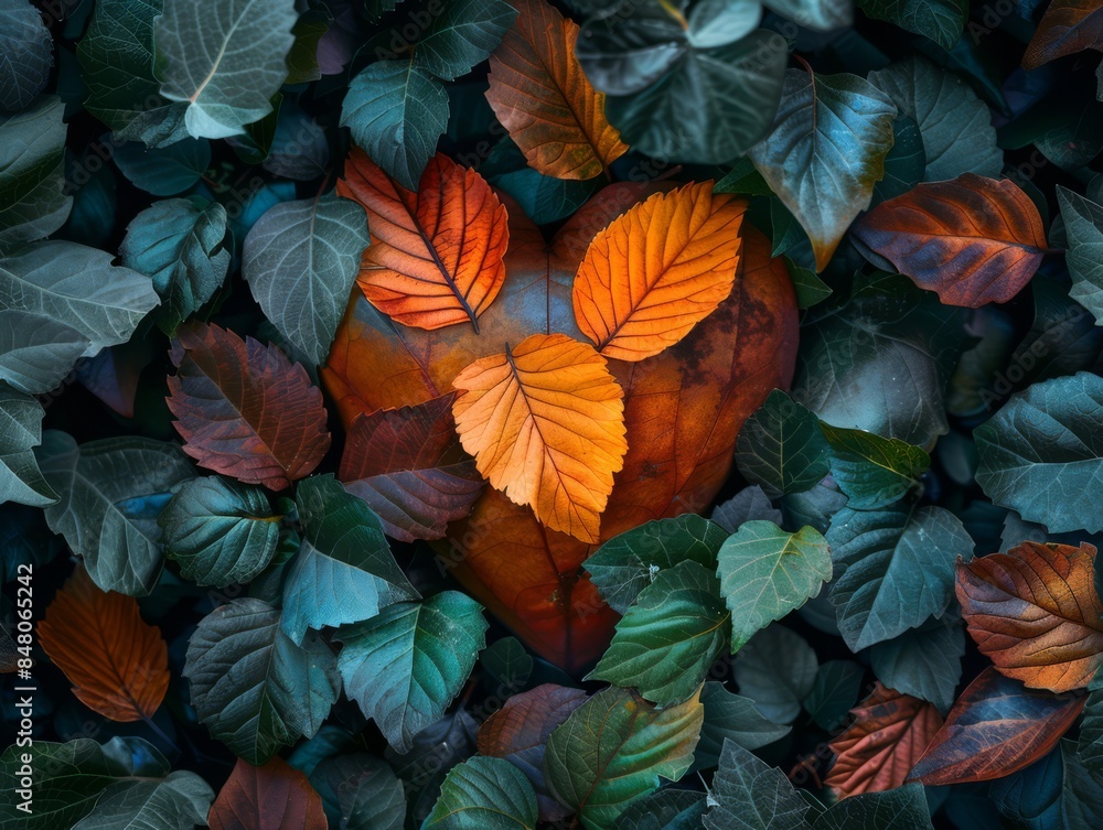 A heart of leaves A heart of leaves