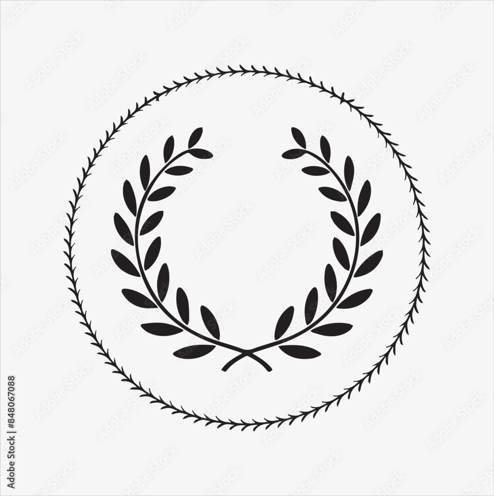 laurels frame branches vector silhouette illustration laurels frame branches vector silhouette illustration