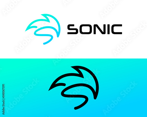 Letter S monogram sonic logo design.