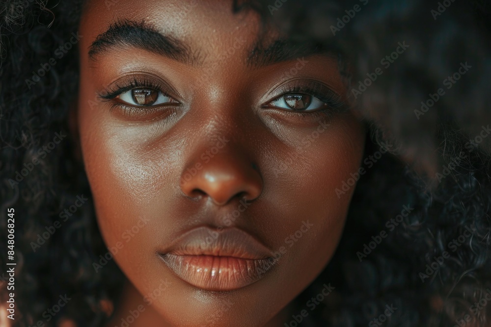 A close-up portrait of a woman with dark hair, looking directly at the camera A close-up portrait of a woman with dark hair, looking directly at the camera