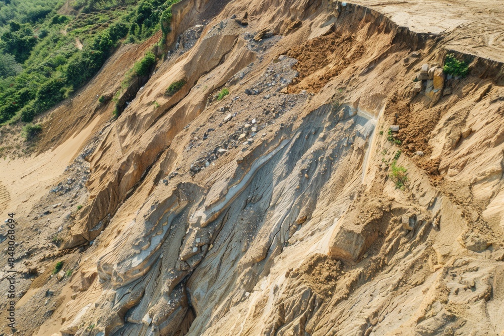 Group of people standing at the edge of a cliff, overlooking a scenic view Group of people standing at the edge of a cliff, overlooking a scenic view