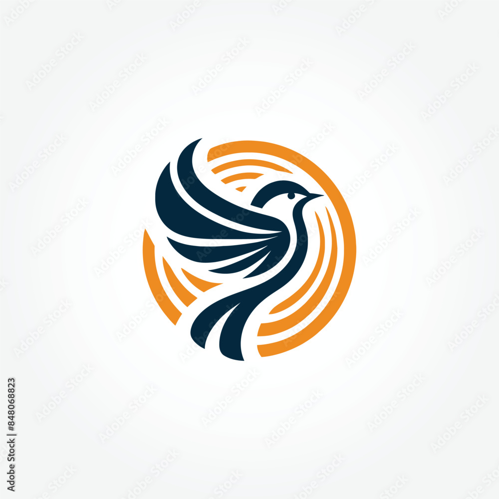 custom made wallpaper toronto digitalVector Flying bird logo illustration on white background.