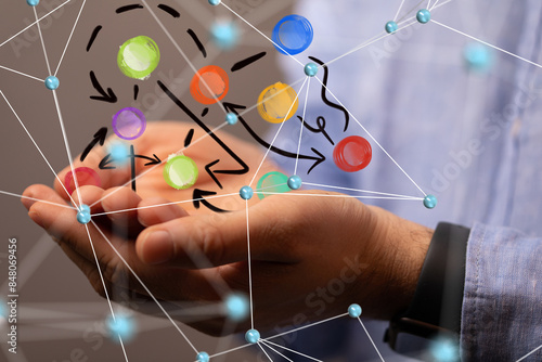 Fototapeta Naklejka Na Ścianę i Meble -  people network structure HR - Human resources management and recruitment