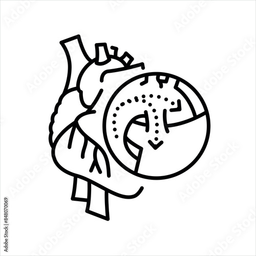 Ductus arteriosus line black icon. Signs for web page