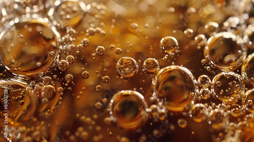 Close-up of boiling syrup bubbles 32k, full ultra HD, high resolution