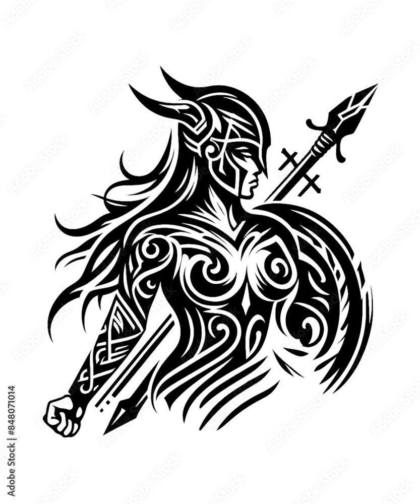 Fototapeta premium Viking Shield Maiden Warrior 