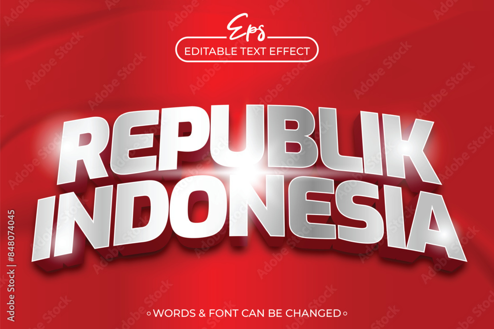 Republik Indonesia editable text effect Republik Indonesia editable text effect
