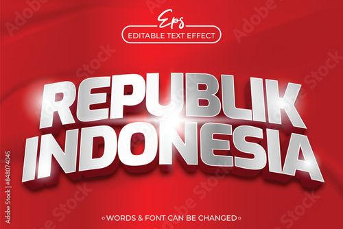 Republik Indonesia editable text effect