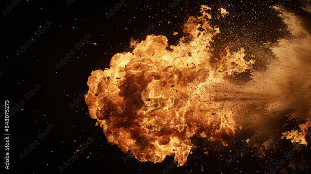 A massive explosion of orange and yellow flames A massive explosion of orange and yellow flames