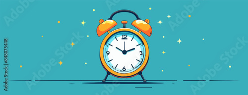 Retro alarm clock ringing loudly Vector flat minimalistic isolated illustration