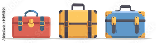 Suitcase on a white background. Vector flat minimalistic isolated illustration.