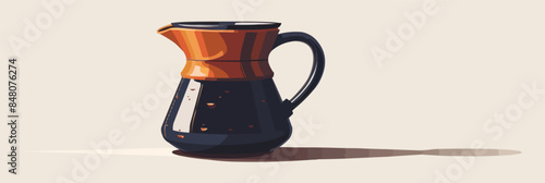 Coffee in a cezve, on a white background. Vector flat minimalistic isolated illustration.