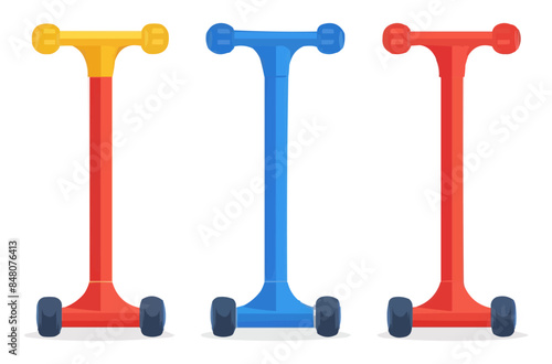 Pogo stick on a white background. Vector flat minimalistic isolated illustration.
