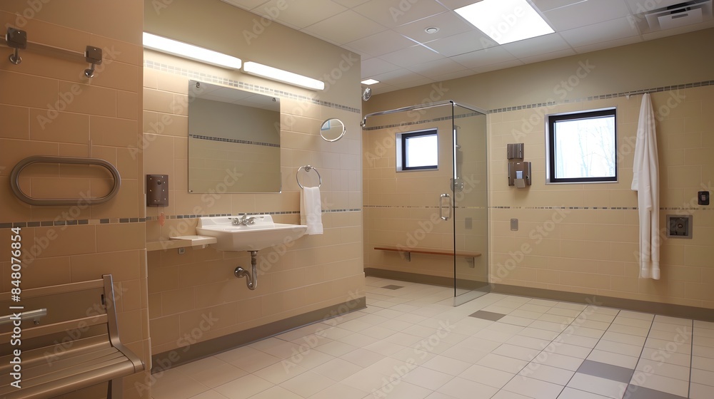 Picture of Bright and Accessible Bathroom for the Disabled with Modern Amenities ...