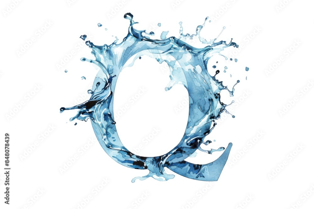A close-up image of water droplets forming the shape of a capital O A close-up image of water droplets forming the shape of a capital O