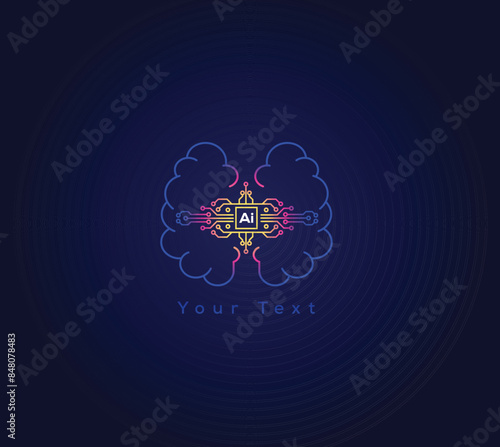 brainstorm the future of human artificial intelligence logo design technology concept