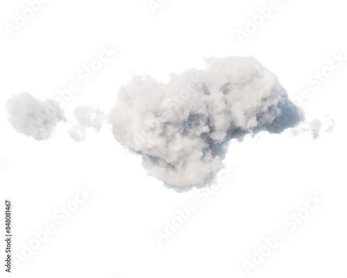 single white cloud with transparent background