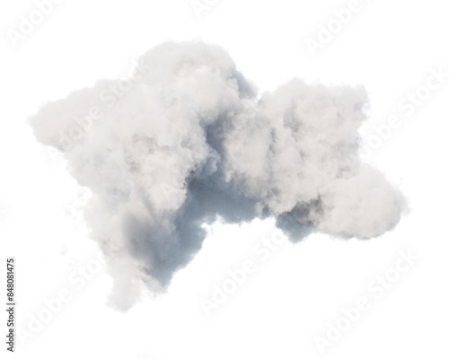 single white cloud with transparent background