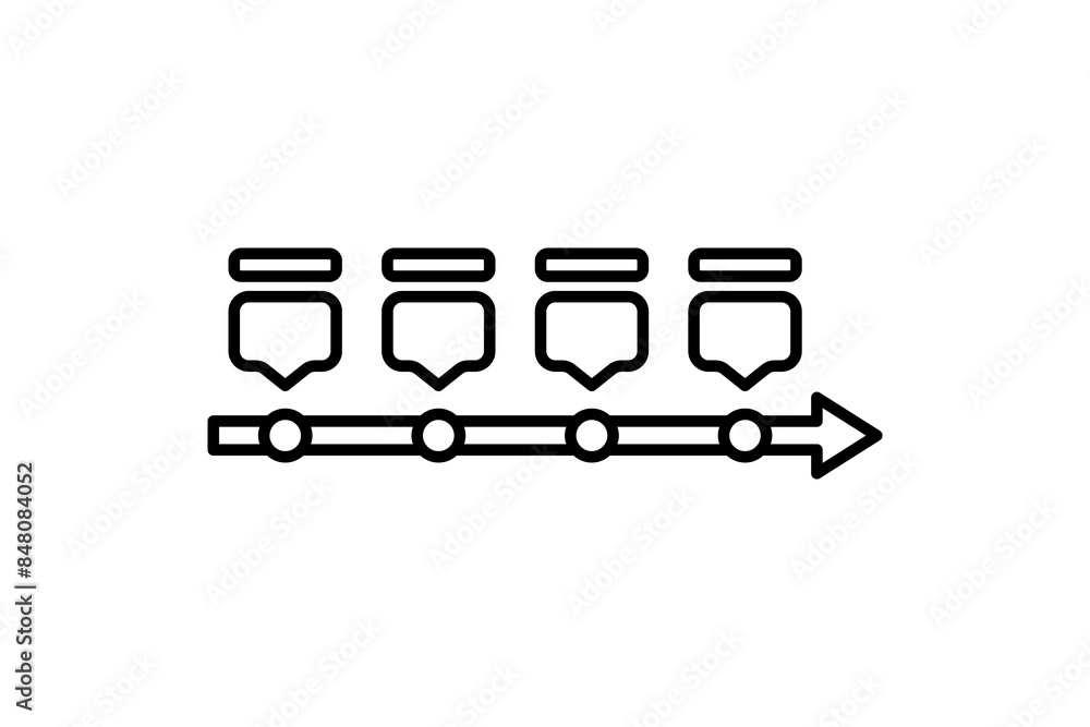 Timeline icon. icon related to action plan. suitable for web site, app, user interfaces, printable etc. line icon style. simple vector design editable Timeline icon. icon related to action plan. suitable for web site, app, user interfaces, printable etc. line icon style. simple vector design editable