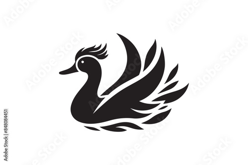 Duck vector silhouette illustration 