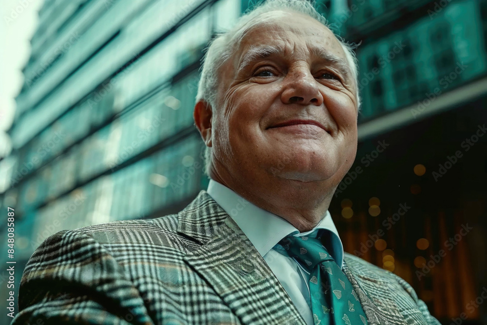 A man wearing a suit and tie is smiling A man wearing a suit and tie is smiling