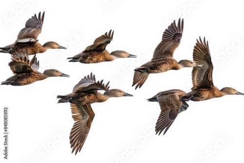 Group of Flying Ducks
