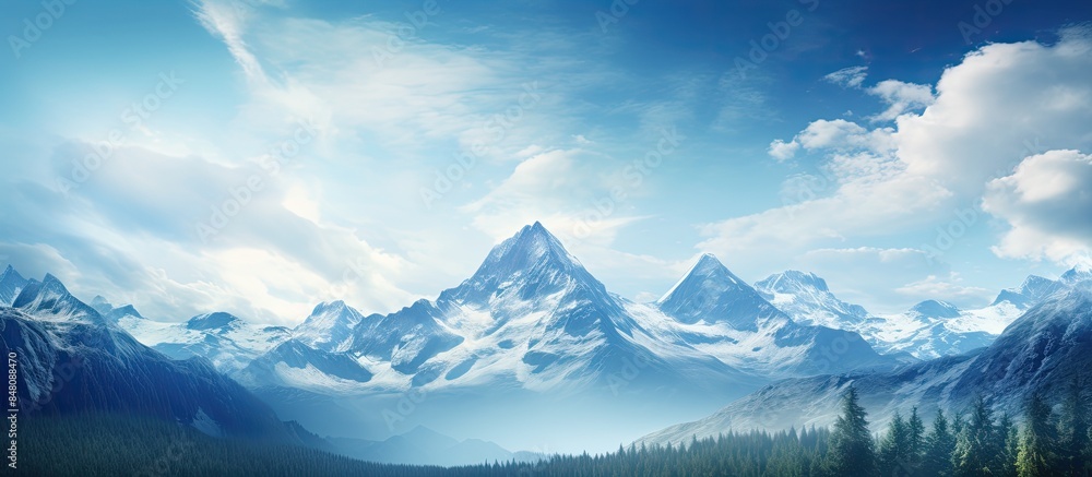Foto mountain scenery and sky background