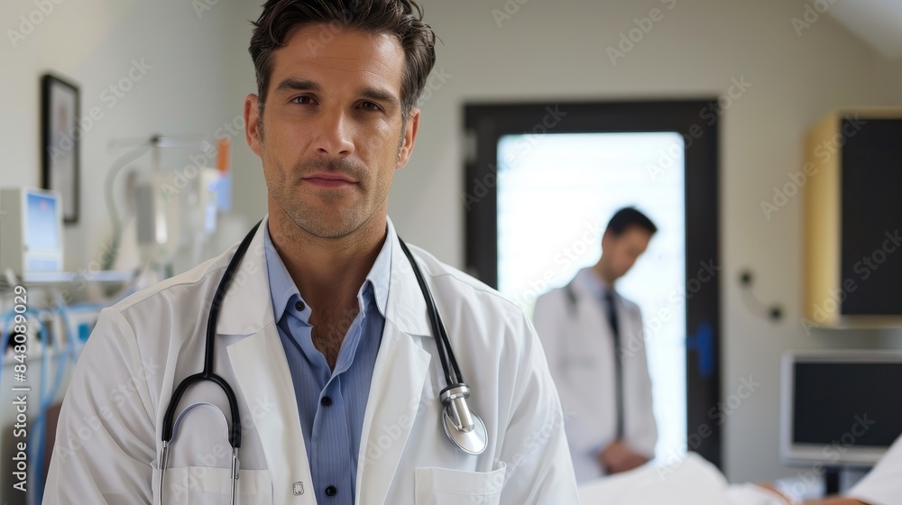 Fototapeta premium Doctor man , woman, nurse in Hospital.