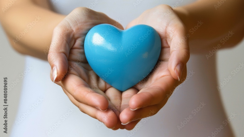 3D heart model in hands 3D heart model in hands