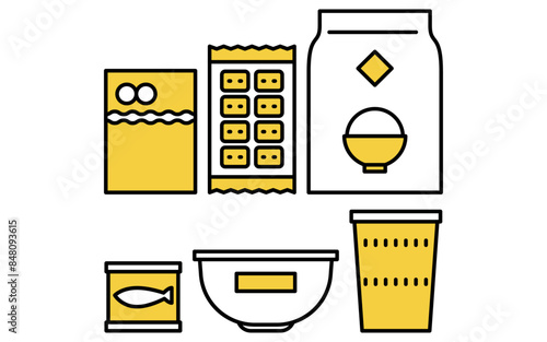 Simple line drawing icon of emergency kit, emergency rations