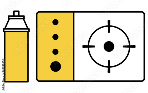 Simple line drawing icon of emergency kit, cassette stove