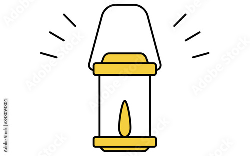 Simple line drawing icon of emergency kit, lantern