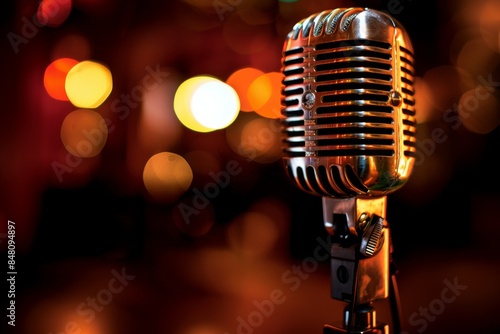 Vintage Microphone on Stage