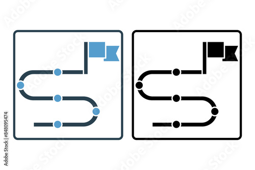 Milestone icon. icon related to action plan. suitable for web site, app, user interfaces, printable etc. solid icon style. simple vector design editable