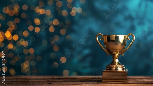 Background image representing accomplishments made in the previous year, trophey