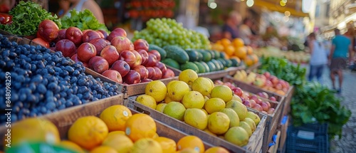 Fototapeta Naklejka Na Ścianę i Meble -  Assorted fruits and vegetables at farmers market