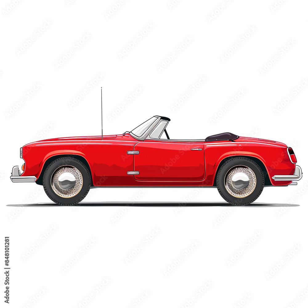 Sleek Red Convertible Car Against White Background in PNG Format Sleek Red Convertible Car Against White Background in PNG Format