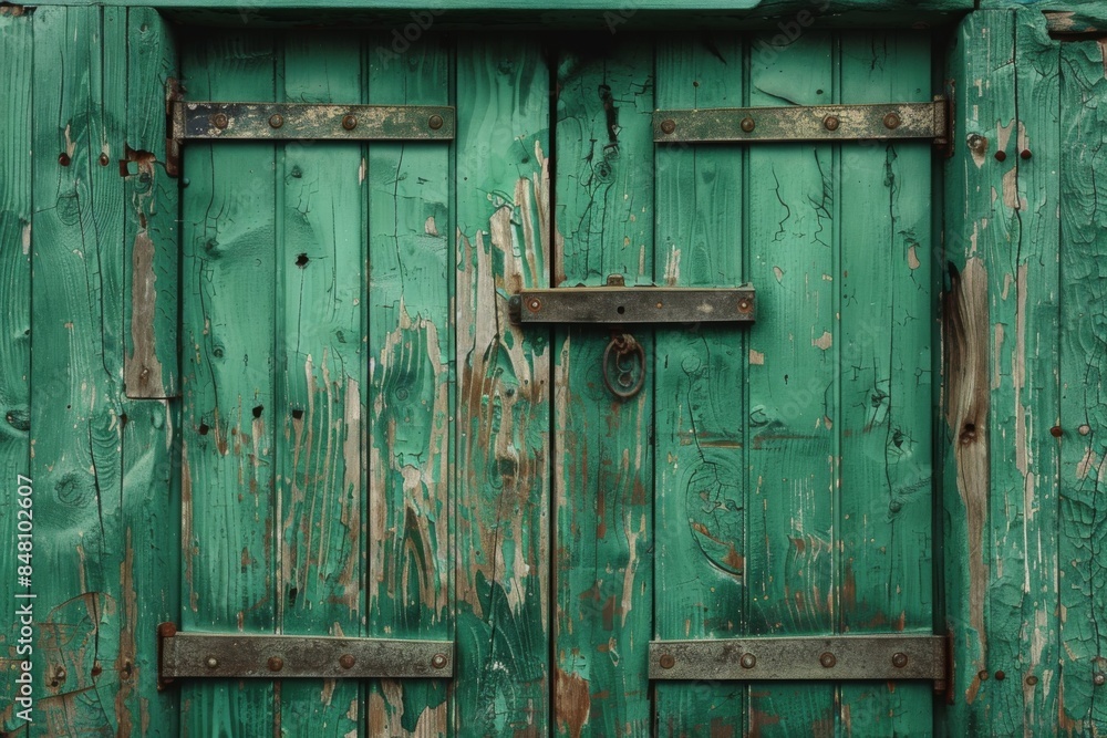 Weathered Green Wooden Door Weathered Green Wooden Door
