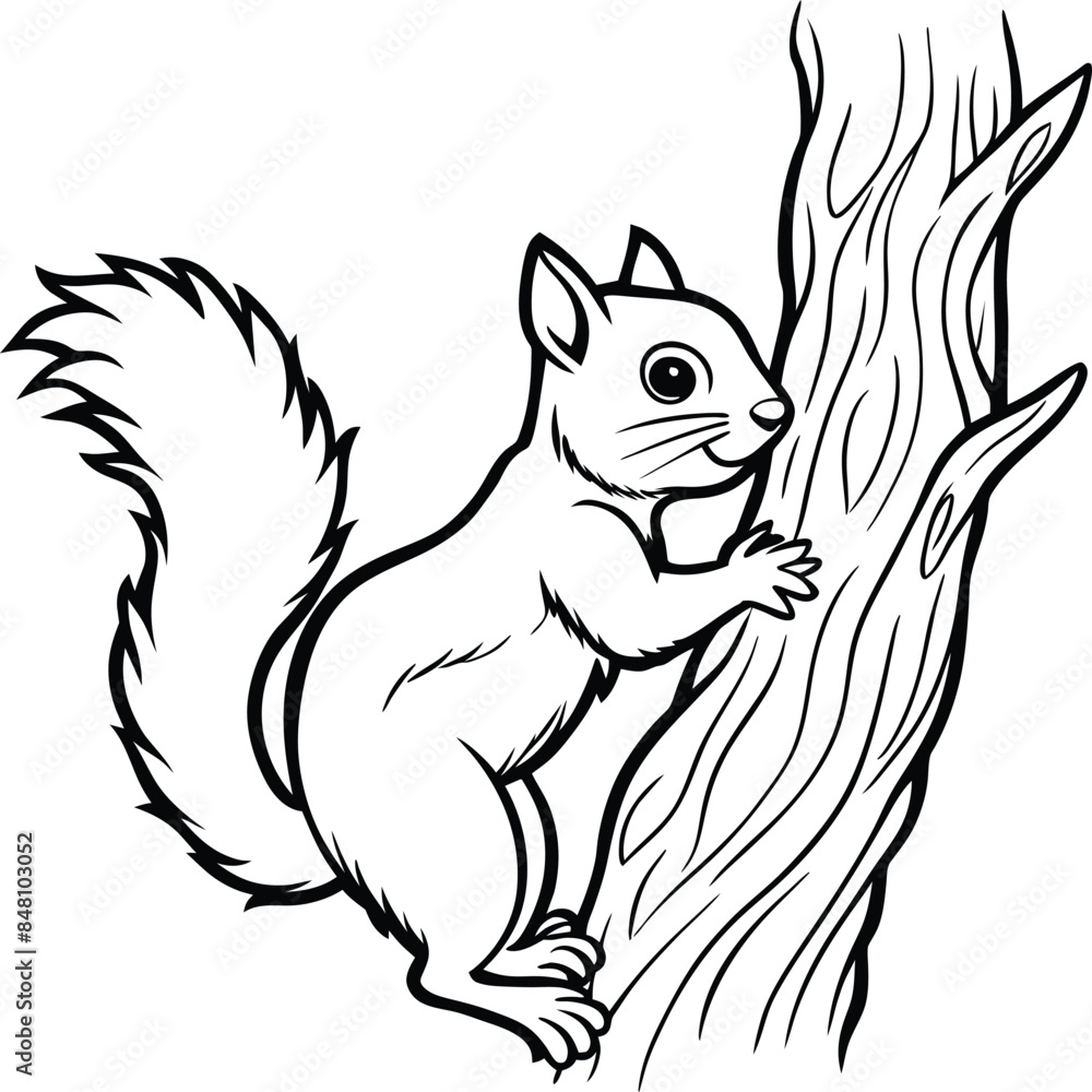 Obraz premium Squirrel coloring pages for kids