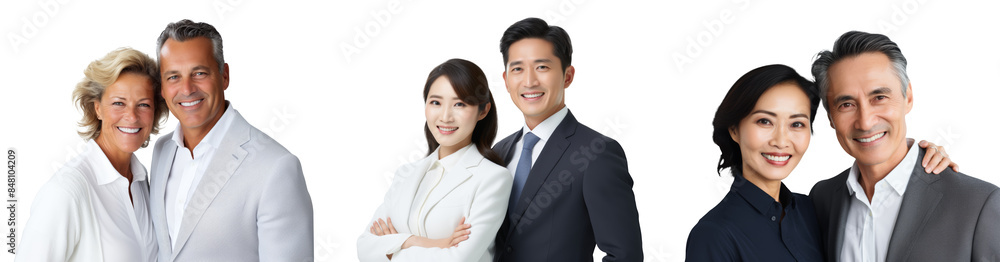man and woman businessman in suit isolated on transparent background man and woman businessman in suit isolated on transparent background