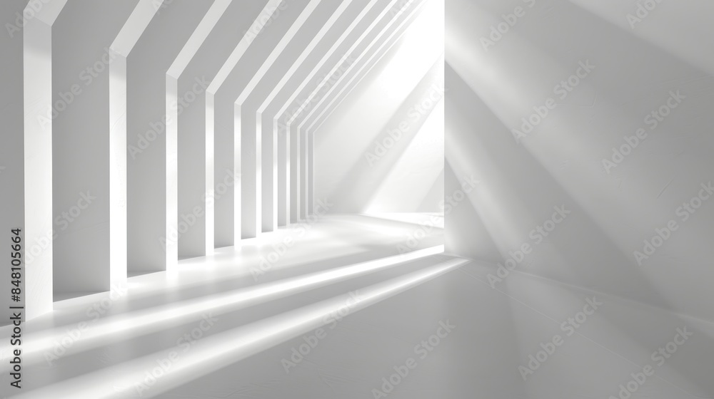 Obraz premium Sleek and modern white background with geometric abstract elements.