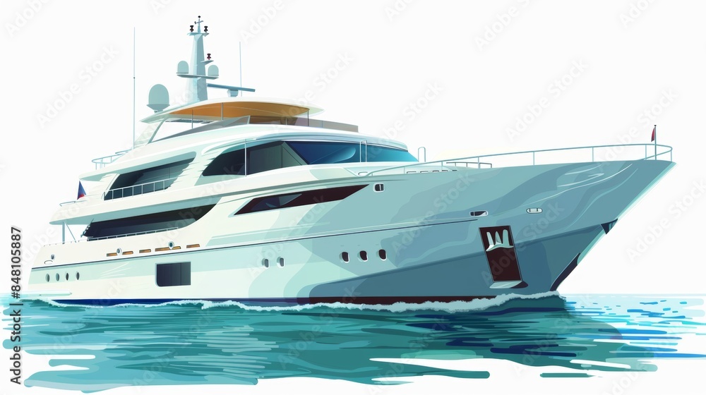 Luxury yacht in sea water. Luxury yacht in sea water.