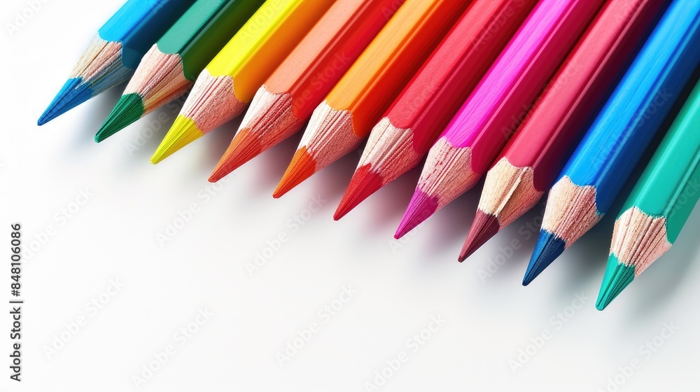 color pencils isolated on white background color pencils isolated on white background