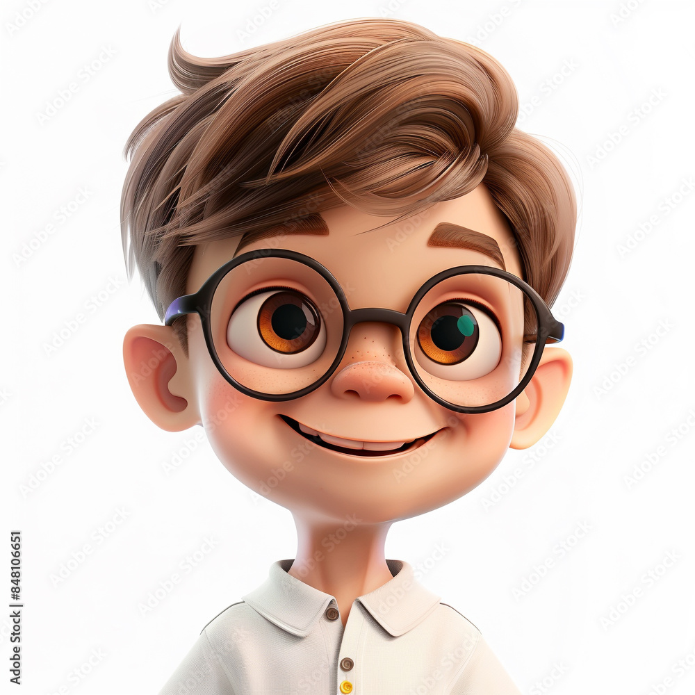 a animated kid with glasses - Generative AI a animated kid with glasses - Generative AI