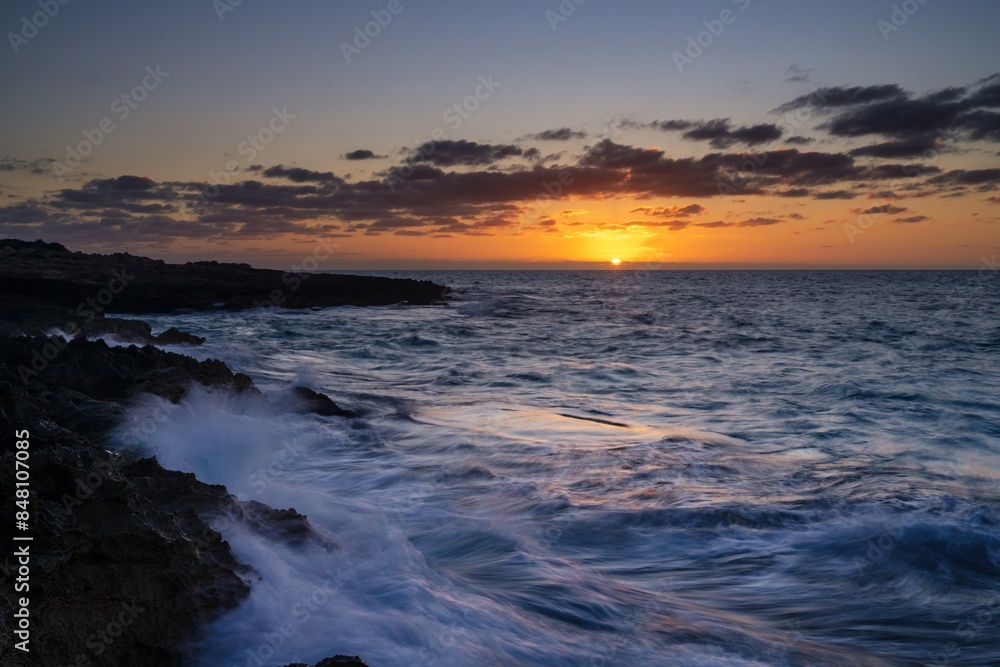 sunrise seascape at Cap de ses Salines on Mallorca's southernmost point sunrise seascape at Cap de ses Salines on Mallorca's southernmost point